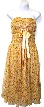 Tea Length Polka Dot  Party Dress — in Gold color