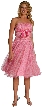 Tea Length Polka Dot  Party Dress — in Pink color