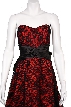 Classic Floral Print Lace Formal Dress — in closeup