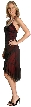 Halter Neck Embellished Asymmetic Party Dress — in side view