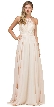 Lace Bodice Criss Cross Back Long Bridesmaid Dress — in Champaign