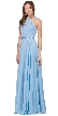 A-line High Neck Chiffon Long Bridesmaid Dress