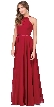A-line High Neck Chiffon Long Bridesmaid Dress — in Burgundy