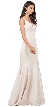Deep V-Neck Drop Waist Long Formal Evening Dress — in Champaign