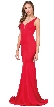 V-Neck Fitted Bodice Mermaid Skirt Long Formal Prom Gown. 