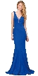 V-Neck Fitted Bodice Mermaid Skirt Long Formal Prom Gown.  — in Royal blue