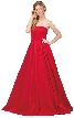 Strapless Puffy Skirt Long Prom Dress with Lace-up Corset — in Red