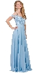 Cold Shoulder Beaded Lace Bodice Long Prom Dress