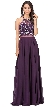 A-line Rhinestones Bodice Sheer Waist Long Prom Dress