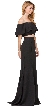 Off-shoulder Flounce Top Two Piece Long Prom Dress — in Black