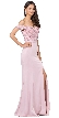 Off-the-Shoulder Lace Accent Top Long Prom Dress — in an alternative image