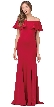 Ruffled Off-the-Shoulder Princess Cut Long Prom Dress