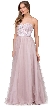 Strapless Beaded Bust Tulle Skirt Long Prom Dress