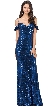 Cold Shoulder Sweetheart Neck Long Sequins Prom Dress