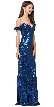 Cold Shoulder Sweetheart Neck Long Sequins Prom Dress — in an alternative image
