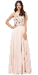 Embellished Bodice & Back Straps Long Prom Dress — in Champaign