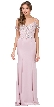 Rhinestones Bust Hanging Sleeves Long Prom Dress. — in Dusty Pink