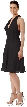 Shirred Chiffon Halter Neck Party Dress — in Black
