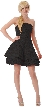 Shirred Short Party Dress — in Black