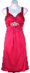 Ruched Overlap Bust Short Formal Party Dress — in Fuchsia
