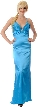 Shirred Bust Satin Formal Dress