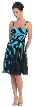 Knee Length Stripped Mesh Bow Party Dress