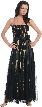 Two Tone Print Long Formal Prom Dress — in Black/Gold print
