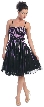 Printed Stripes over Mesh Party Prom Dress — in Purple