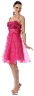 Sequin Bodice Crystal Mesh Skirt Short Party Dress — in Fuchsia