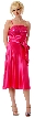 Sequin Bodice Spaghetti Formal Party Dress with Side Bow