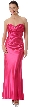 Shirred Strapless Full Length Evening Dress