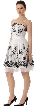 Two-Tone Embroidered Strapless Party Dress