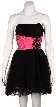 Short Prom Dress With Embellished Waistline — in Black/Fuchsia
