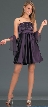 Spaghetti Straps Ruched Bust Short Party Dress — in Plum color