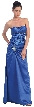 Ruched Bejeweled Fitted Formal Evening Dress — in Royal Blue