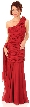 Shirred Single Shoulder Formal Evening Dress — in alternative image