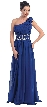 One Shoulder Formal Dress with Embellished Waistline