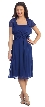 Tea Length Cocktail Dress with Floral Detail — in Purple