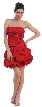 Strapless Bubble Prom Dress with Floral Details — in Red