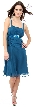 Tea Length Bridesmaid Dress with Embellished Waistline