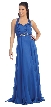 Halter Neck Empire Cut Formal Dress with Beaded Waistband