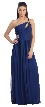 Single Shoulder Shirred Brooch Formal Prom Dress
