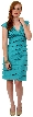 Aqua Inspired Cocktail Dress with Cascading Ruffles