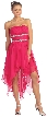 Elegant High-Low Prom Dress with Asymmetrical Hem — in Fuchsia
