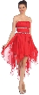 Elegant High-Low Prom Dress with Asymmetrical Hem — in Red