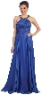 Scoop Neck Floor Length Formal Prom Dress with Racer Back — in Royal Blue