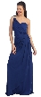 One Shoulder Draped Prom Cocktail Dress with Bejeweled Strap — in Royal Blue