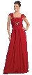 Cap Sleeves Empire Cut Long Formal Evening Dress