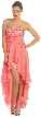 Elegant High-Low Prom Dress with Asymmetrical Hem — in Coral