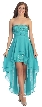 Elegant High-Low Prom Dress with Asymmetrical Hem — in Light Teal